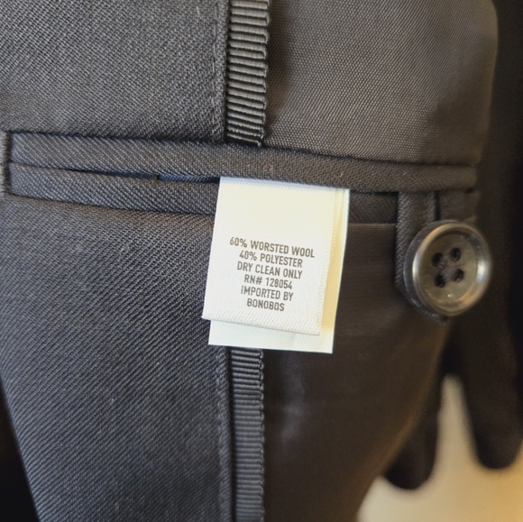 Bonobos Daily Grind Suit Pants 30w & Daily Grind Suit Jacket 36s Black Slim - Picture 2 of 7
